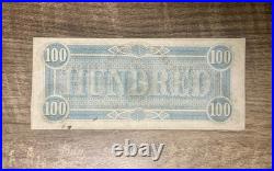1864 Confederate States $100 banknote Civil War Currency Richmond T65