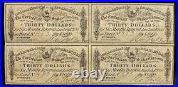 1864 Confederate States Civil War Uncut Sheet $30 Bond CSA Banknote Currency CGA 1864 Confederate States Civil War Uncut Sheet $30 Bond CSA Banknote Currency CGA