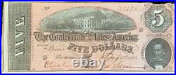 1864 Confederate States of America Currency Richmond Civil War $5 $10 $20 Notes