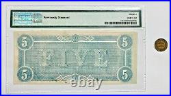 1864 Five Dollar T-69 Confederate Note PMG AU55 & Civil War Token PLEASE READ