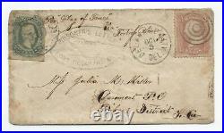 1864 Fort Delaware civil war POW cover confederate mixed franking F821.78