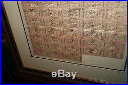 1864 Framed Matted Confederate States of America $500 Bond Civil War Coupons