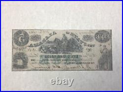 1864 State of Alabama $5 Dollars Civil War Confederate Banknote Uncirculated cd