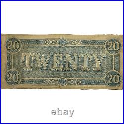 1864 T-67 $20 Confederate States of America Civil War Currency Note PLEASE READ