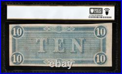 1864 T-68 $10 Civil War Confederate States of America PCGS AU55 PPQ X4