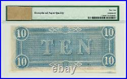1864 T-68 $10 The Confederate States of America Note CIVIL WAR Era PMG 61 EPQ