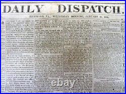 1865 Confederate Civil War newspaper w BATTLE of NASHVILLE-FRANKLIN Tennessee