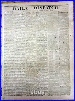 1865 Confederate Civil War newspaper w BATTLE of NASHVILLE-FRANKLIN Tennessee