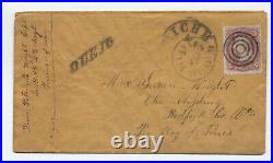 1865 Fort Delaware DE civil war POW cover through the lines confederate F821.79