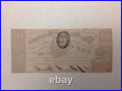 1865 State of Georgia $10 Civil War Confederate Banknote UNC cd