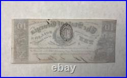 1865 State of Georgia $10 Civil War Confederate Banknote Uncirculated Unc