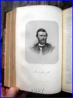 1866 Antique CIVIL War Book Military History Union Confederate Color Plates Map