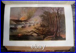 1866 Antique CIVIL War Book Military History Union Confederate Color Plates Map