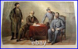 1866 Antique CIVIL War Book Military History Union Confederate Color Plates Map