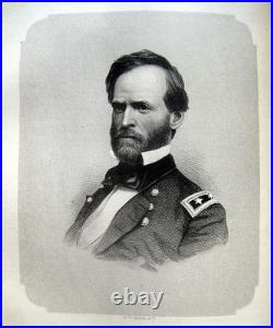 1866 Antique CIVIL War Book Military History Union Confederate Color Plates Map