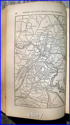1866 Antique CIVIL War Book Military History Union Confederate Color Plates Map