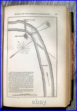 1866 Antique CIVIL War Book Military History Union Confederate Color Plates Map