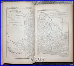 1866 Antique CIVIL War Book Military History Union Confederate Color Plates Map