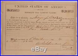 1866 Civil War Arkansas Confederate Insurrectionary District Direct Tax Form #3