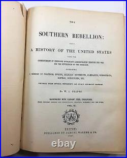 1867 Southern Rebellion FIRST EDITION vintage book Civil War Lincoln Confederate