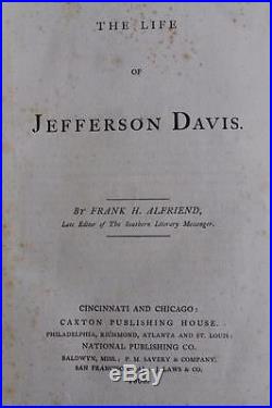 1868 1stED THE LIFE OF JEFFERSON DAVIS CSA CIVIL WAR CONFEDERATE PRESIDENT