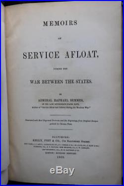 1869 1stED Memoirs of Service Afloat CIVIL WAR Confederate Navy Color Plates VG