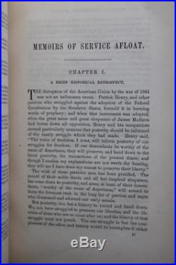 1869 1stED Memoirs of Service Afloat CIVIL WAR Confederate Navy Color Plates VG