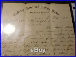 1870 Richmond Virginia Letter Removal of Confederate Dead Gettysburg Civil War B