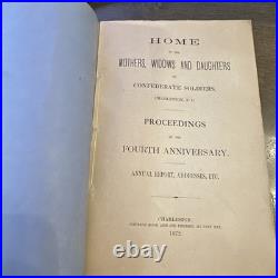 1872 Confederate Relief Pamphlet Charleston SC- Mothers, Widows & Daughters VG