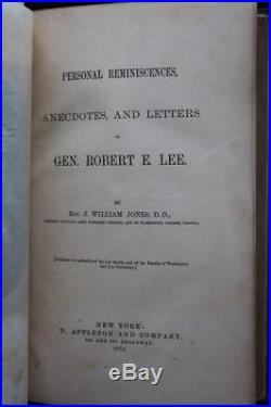 1875 Personal Reminiscences Of Robert E Lee CIVIL War Stonewall Confederate Csa