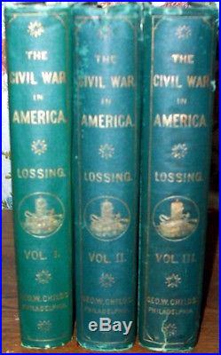 1876 CIVIL War Confederate Union Battles Slavery Lincoln Illustrated 3 Vols