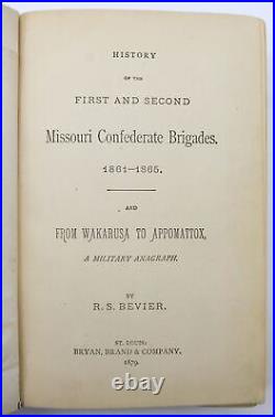 1879 HISTORY OF FIRST AND SECOND MISSOURI CONFEDERATE BRIGADES csa CIVIL WAR