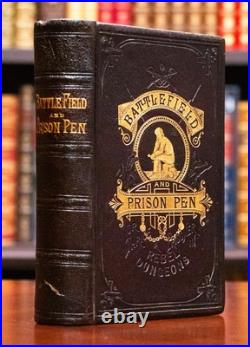 1882 Battle Field & Prison Pen Civil War Confederate Rebel Prisoner Fine Leather