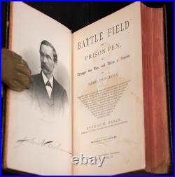1882 Battle Field & Prison Pen Civil War Confederate Rebel Prisoner Fine Leather