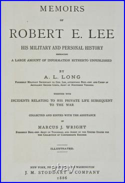 1886 Confederate ROBERT E LEE MEMOIRS Civil War General C. S. A. History SOUTHERN