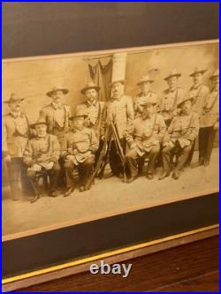 1890s CONFEDERATE VETERANS Civil War UCV Gun Rifle Men Man Large Framed PHOTO