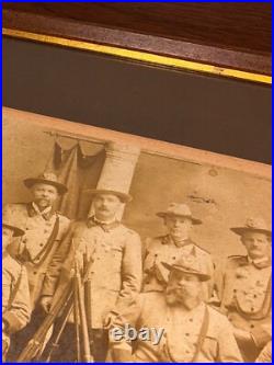1890s CONFEDERATE VETERANS Civil War UCV Gun Rifle Men Man Large Framed PHOTO