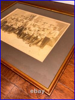 1890s CONFEDERATE VETERANS Civil War UCV Gun Rifle Men Man Large Framed PHOTO