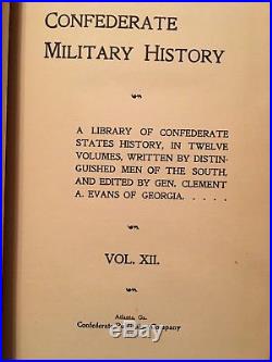 1899 1st Edition CONFEDERATE MILITARY HISTORY VOL I, VOL 7, VOl 12 Civil War