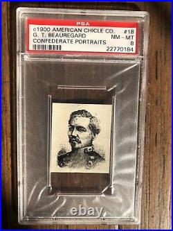 1900 American Chicle Confederate Portraits #18 G. T. Beauregard CIVIL War Psa 8