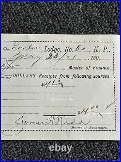 1901 Knights Of Pythias signed JAMES H KIDD confederate civil war Pochantes VA