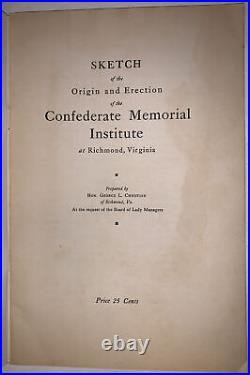 192,1, Sketch Of Origin Confederate Memorial Institute, Richmond, Va, CIVIL War