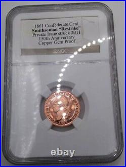 (1961) Smithsonian Institute Centennial Of Confederate Cent Civil War Token