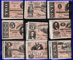 1962 Topps Civil War News Complete Confederate Currency Set NM/MT uncirculated
