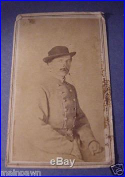 2 CDV Photos of Civil War Soldier Confederate 18th Regiment Louisiana Lt. Martin