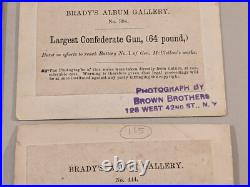 (2) Civil War CDV Photographs Mathew Brady Album Gallery Servant Confederate Gun