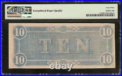 2 Cons 1864 $10 Confederate States Notes CIVIL War Currency Money T69 Pmg 63 Epq