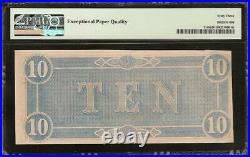 2 Cons 1864 $10 Confederate States Notes CIVIL War Currency Money T69 Pmg 63 Epq