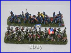 28mm Civil War Miniatures Painted Lot Of 73 Union & Confederate Infantry Army