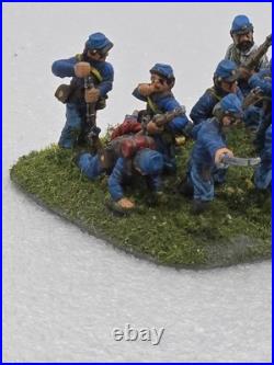 28mm Civil War Miniatures Painted Lot Of 73 Union & Confederate Infantry Army